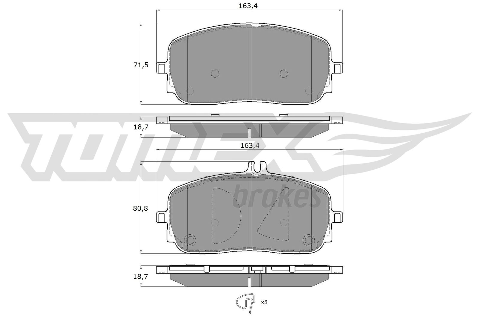 Sada brzdových platničiek kotúčovej brzdy TOMEX Brakes